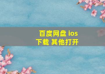 百度网盘 ios 下载 其他打开